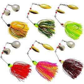 OROOTL Spinner Fishing Lure Lure Kit - Hard Metal Spinner Lures Multicolour Jig Hook Buzzbait Swimbaits for Pike Bass Trout Salmon Freshwater Saltwater