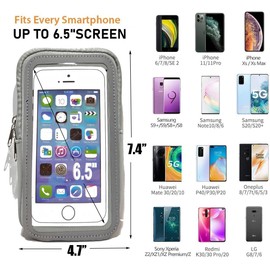 Armband Adjustable Phone Armband for Running,Walking for Phone,Phone Holder Armpouch Watertight,with Zipper Slot for Airpods,Key fit iPhone15/14/13/12Pro Max,Mini,Galaxy EdgeS24/S23 and More Size