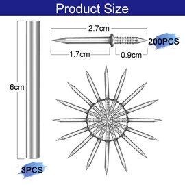 VMUTGA Pack of 200 Double-Headed Nails, Seamless Nail with Double-Headed Skirting Thread, No Marks, Double Head Skirting Boards, Nails, Invisible Safety Screws with 3 Sleeve Tools for Home Decoration