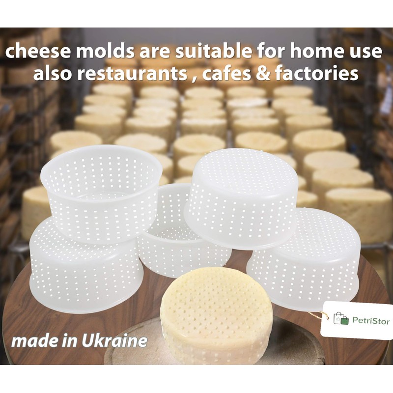 PetriStor 5 pcs Soft Cheese Mold for Cheese Making 0.8QT