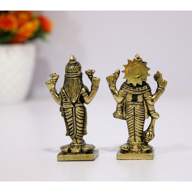eSplanade Brass Lakshmi Narayan Pair - Lord Vishnu with Laxmi