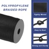 MECCANIXITY 3/16" Polypropylene Braided Rope, 328ft Black Nylon Rope for