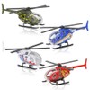 ArtCreativity Diecast Helicopter Toy - Pack of 4 - Police,