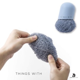 Kitchen Dish Scrubber – Durable Dish Brush Sink Pots Pans Cookware - Multifunctional Cleaning Brush - Ergonomic Brush Cleaning Ball Non-Slip Palm Grip – Non-Scratch Modern Natural reusable Scrubber