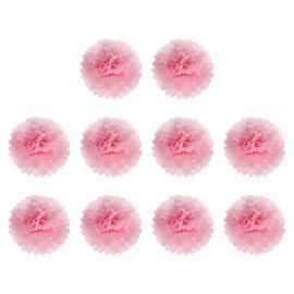 M METERXITY 10 Pack Tissue Pom Poms Flowers - Wedding Decoration, Durable & Beautiful, Apply to Birthday/Party/Wedding (4 Inches, Light Pink)