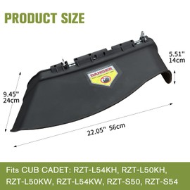deawater 631-05058 Chute Assembly for CUB Cadet RZT 50, 54 S, L54, L50, GT1554, Troy-Bilt Mustang XP 50, 54 Zero Turns, MTD Deck 50/5