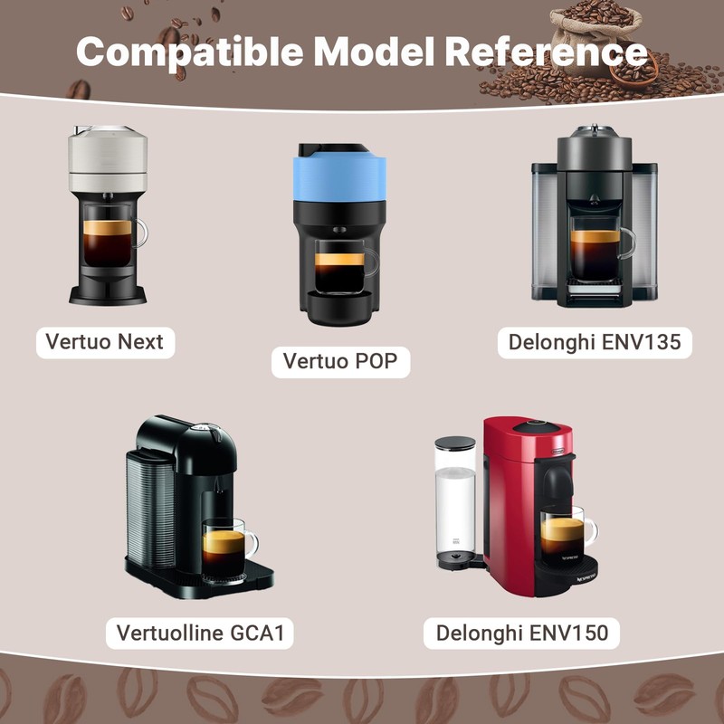 Reusable Capsules Compatible with Nespresso Vertuo Next/Vertuo POP, Stainless Steel