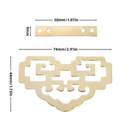 DGHAOP 2PCS 45x73mm Chinese Style Classical Picture Frame Hook with Screws Furniture Hardware Iron Metal Oil Painting Accessories Suitable for Decorative Hanging