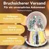 Snow Globe Christmas Music Box Snowman Standing with Child on