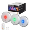 RGB Puck Lights with Remote Control, 2000mAh Battery Operated Tap