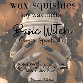 Wax Squishies - 7.5 oz Variety of Scents! Squeeze Wax, Squeezable Wax Melts home fragrance amazing scents:_Basic Witch (Pumpkin Spiced Latte)