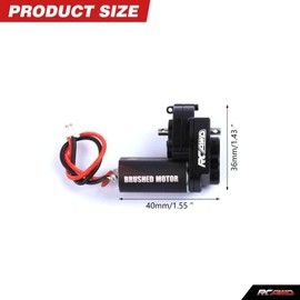 RCAWD Upgraded 55T Carbon Brush 050 Motor Alum Center Gear Case Transmission Assembled w/Steel Gears for Axial SCX24 Wrangler Bronco Gladiator C10 Deadbolt AX24 XC-1 4WS Upgrade Parts (Black)