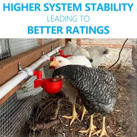 Automatic Chicken Watering System with PVC Pipe (Real Complete Set Pipeline) - 1/2" PVC Tee Fittings & Pipe & Garden Hose Connect to Water Tank, Automatic Poultry Waterer Feeder Kit