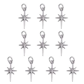 LEGENTLISUR 20Pcs North Stars Charms Bulk Rack Plating Brass Pendants Charms for Jewelry Making Necklace Bracelet Craft DIY