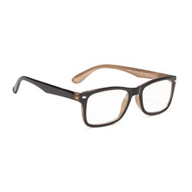 BLUELESS Classic Vintage Style Reading Glasses Women Men (Black/Brown, 1.75)