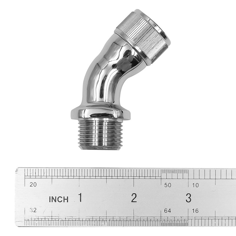 Tiardey Silver Chrome-Plated G1/2" Elbow Adapter for Shower Head Extender