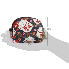 Mini Wallet, Coin Purse, Coin Case, Zipper Type, 3 Colors, Compact Storage Pouch, Japanese pattern canvas