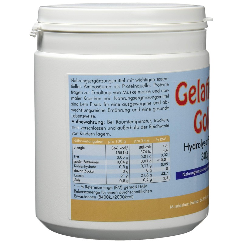 Pharma-Peter Gelatine Gold Beef Powder, Hydrolysate Powder for More Elasticity
