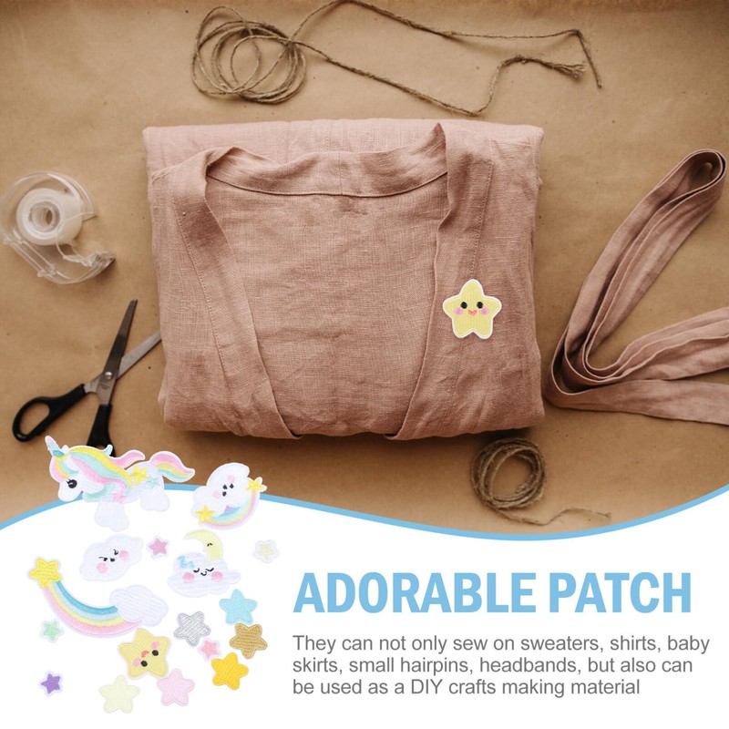 VILLCASE 1 Set Unicorn Patch, Dress Cartoon Stickers Polyester Sew