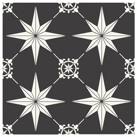 MORCART Peel and Stick Floor Tile - 20 PCS, 7.87" x 7.87" Vinyl Flooring - Waterproof Self-Adhesive Tile Sticker for Bathroom, Kitchen, Living Room, Bedroom - Black and White/Retro Floral Look