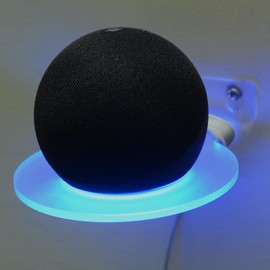 PLZRMBME Light Guide Wall Mount for Dot 5th Gen 2022, for Dot 4th & 5th Generation Smart Speaker Apple HomePod Mini Frosted Matte Removable for Bedroom Living Room Bathroom (1-Pack Circular)