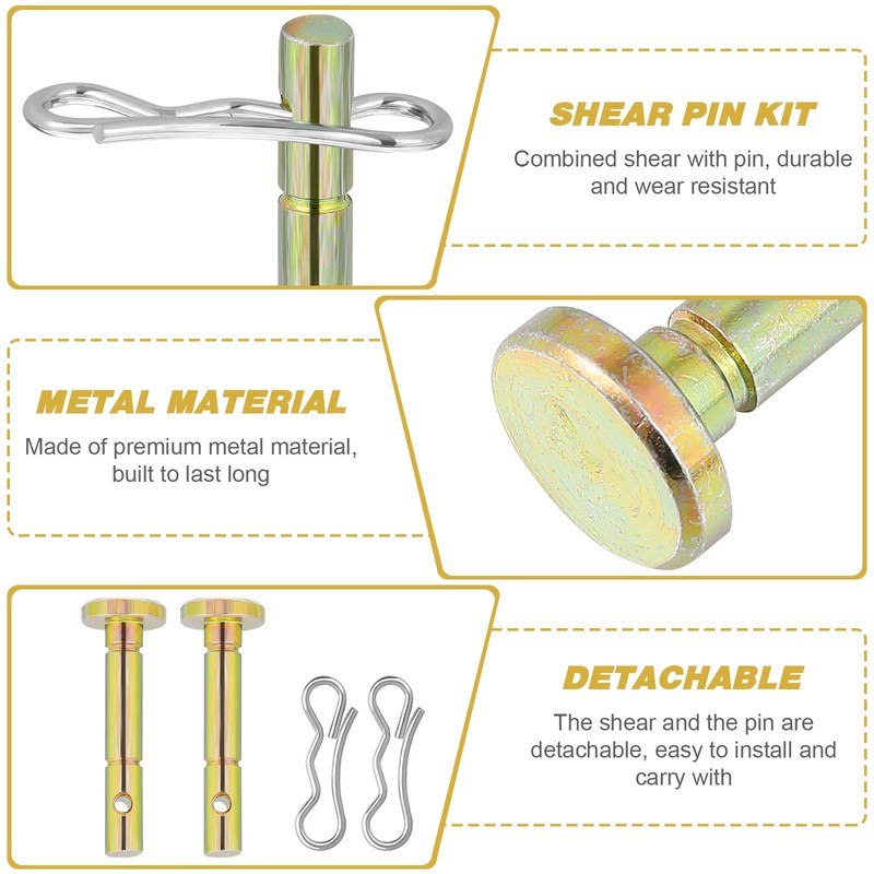 Angoily 20 Pieces/Set Shear Pins and Cotter Pins Compatible with