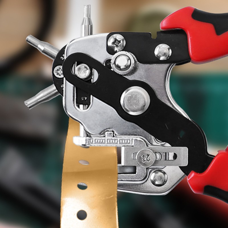 Leather Hole Punch 6 Holes 360 Degree Rotating Adjustable Margin