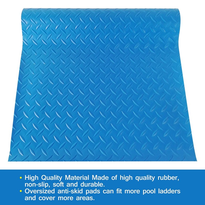 2Pcs Large Swimming Pool Ladder Mat, 17"x38" Protective Non-Slip Pool