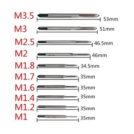 Macho de Roscar con Punta Espiral Machos de Roscar de Acero de Alta Velocidad Macho de Rosca Métrica Rosca Grifo 10PCS (M1 M1.2 M1.4 M1.6 M1.7 M1.8 M2 M2.5 M3 M3. 5)