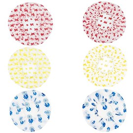 Hash Waterproof Shower Caps 3, 6 Packs, Reusable Shower Hat Bath Cap with Elastic Band Large Plastic Soft Headband Eco Hats for Long Hair Women Ladies Girls Kids Spa Salon (3pcs)