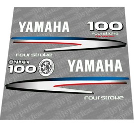 411 Decals Juego de calcomanías de repuesto para Yamaha 100 de cuatro tiempos (2002-2006), color gris y blanco
