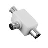 PAL TV Antenna Splitter Double Adaptor 1 Male to 2