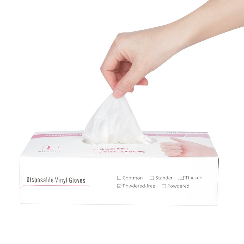100pcs / box Disposable Gloves PVC Protective Gloves for Workplace