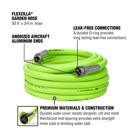 Flexzilla Garden Hose 3/4 in. x 50 ft., Heavy Duty, Lightweight, Drinking Water Safe, ZillaGreen - HFZG650YW-E