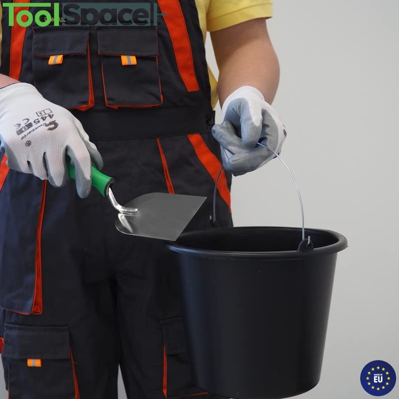 ToolSpace Precision plastering trowel made of stainless steel with rubberised