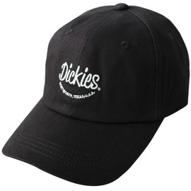 Dickies Patch Emblem Low Cap Logo Polo Cap Hat, Men's, Women's, Unisex, Solid Color, 874 6 Panel Cap, Cotton Cap, Baseball Cap, (56) Looking Black