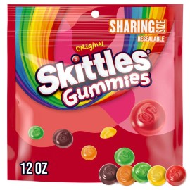 SKITTLES Gummies Original 12 Oz Resealable Sharing Size Gummy Candy Treat