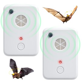 2 Pack Bat Repellent Devices for Attic,Bat Deterrent Devices,Bats Keep Away Removal Do It Yourself for Porch Outdoor Indoor,Friendly to Human & Pet