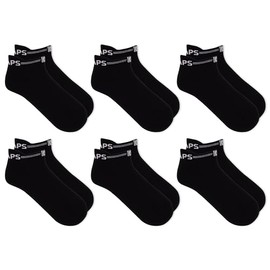 Chaps Men Low Cut Crew socks, 6 pairs, Black, Fit Shoe Size 6-12