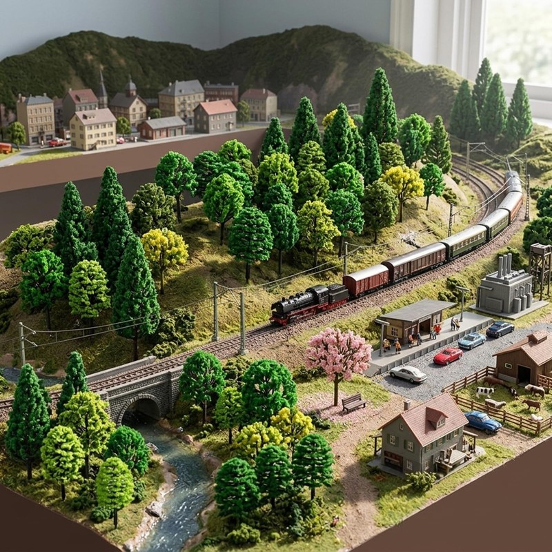 DEFIYEAR 30 Pcs Mixed Model Trees Diorama Scenery Landscape Accessories