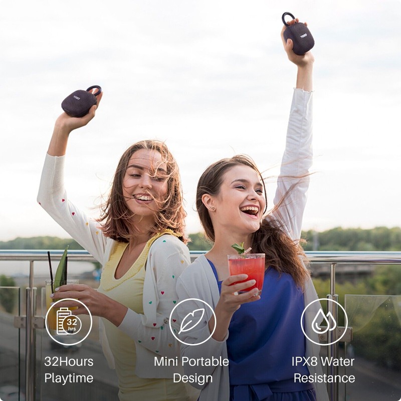 TOZO Mini Bluetooth Wireless Speakers Portable Adjustable Carabiner Waterproof