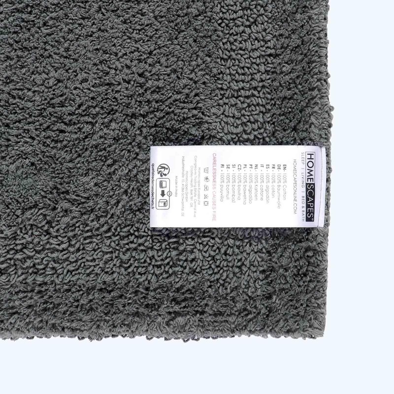Homescapes Premium Toilet Mat, Grey, Cotton Bath Mat 50 x