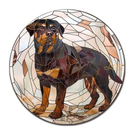 Lygond Decorative Tin Sign Sturdy Rottweiler for Home Entries Rottweiler Lovers and German Themed Interiors Easy Install Rustproof Aluminum Metal Signs Vintage for Home Decor 8×8 Inches