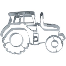 Städter 090187 Präge-Ausstechform Traktor Edelstahl ca. 7,5 cm, Silber