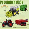 VBACALA Die-Cast Tractor Toy, Tractor with Trailer Combine Harvester Set,