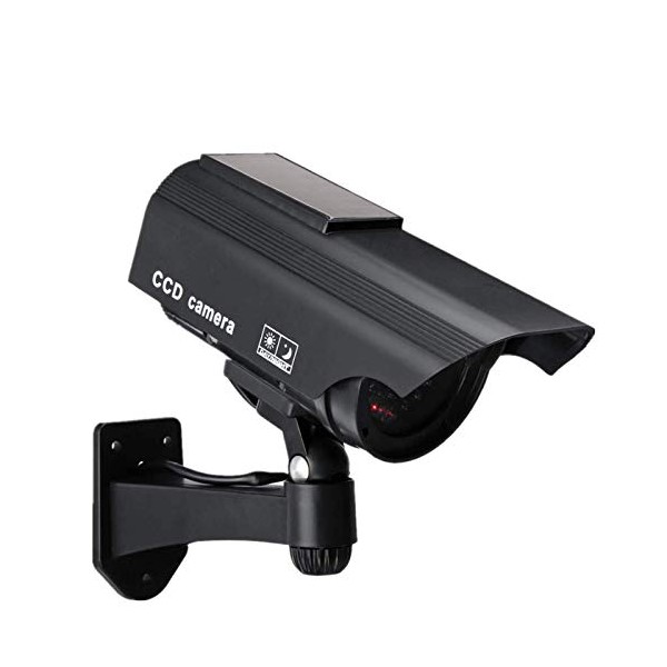 Dummy Solar Security Camera, Bullet Fake Surveillance System with Realistic