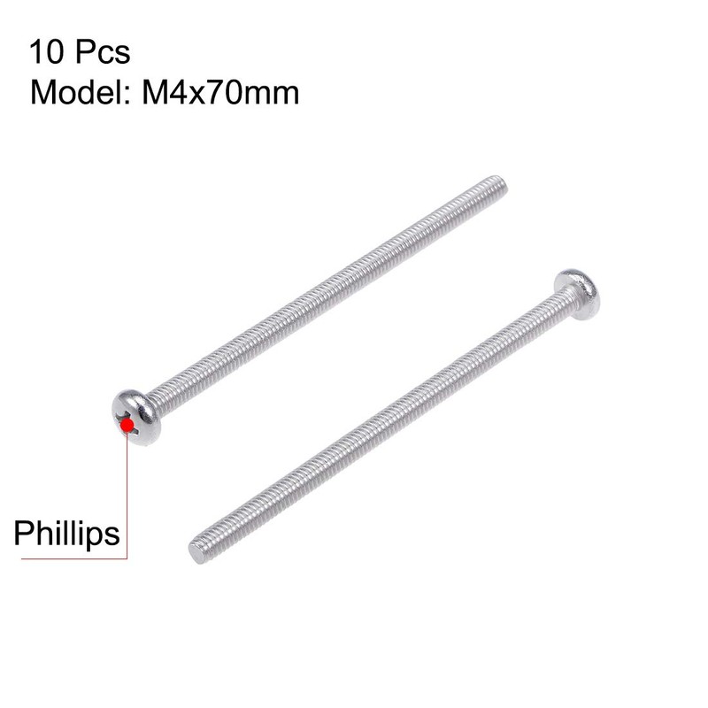 sourcing map M4x70mm Machine Screws Pan Phillips Cross Head Screw