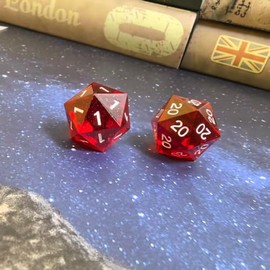 Roll of Fate D20 Dice Set – All Natural 20 or All Natural 1 – Designed for D&D Players Seeking Epic Victories or Failures (Red)