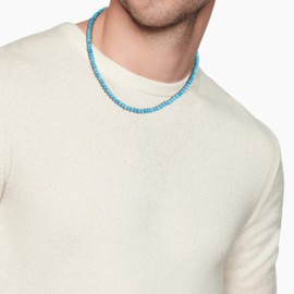 GAVU Men's Crystal Bead Necklace with Gemstone Beads Black Onyx & Tiger's Eye, Stone, Blue turquoise