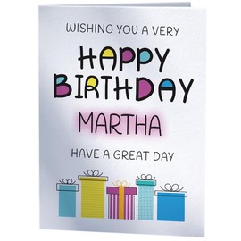 Happy Birthday Martha - Birthday Card For Martha